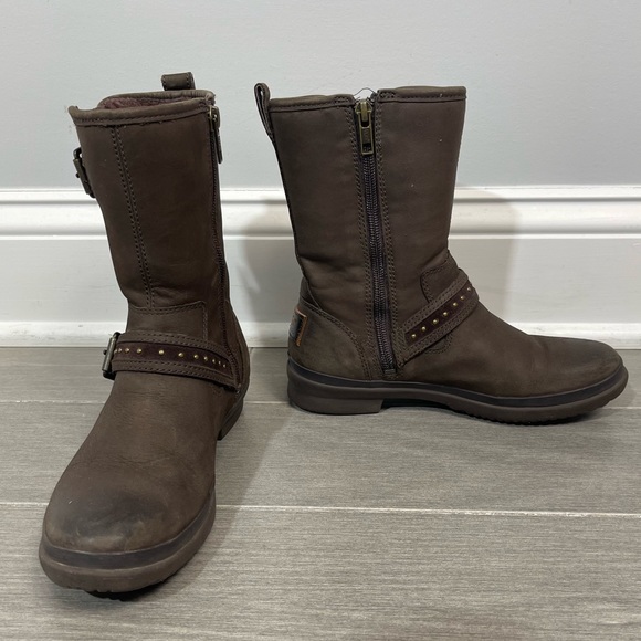 UGG Women's Jenise Winter Waterproof Insulated Rain Boots Stout Brown Size 5M US - Picture 10 of 11